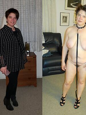 milf dressed undressed displaying her pussy